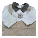 Isabel & Martinez Tutina Manica Lunga Bicolore per Neonato IM25N498 BEIGE ISABEL & MARTINEZ 