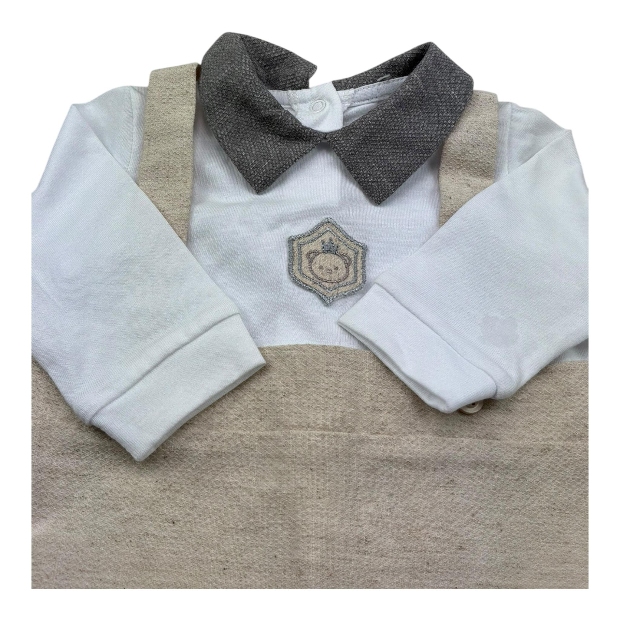 Isabel & Martinez Tutina Manica Lunga Bicolore per Neonato IM25N498 BEIGE ISABEL & MARTINEZ 