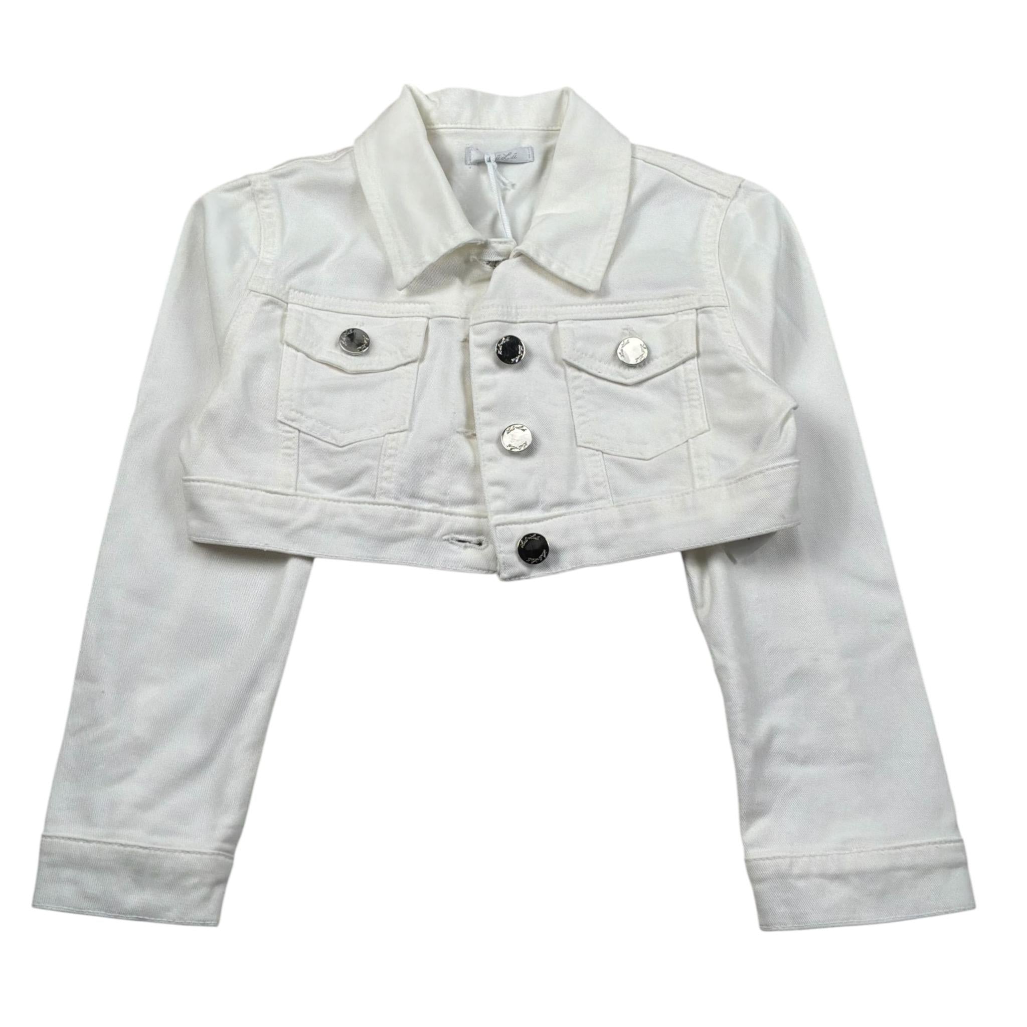 Lu Lu By Miss Grant Giubbino In Denim tinta unita Bianco per Bambina LL2604 BIANCO LU LU BY MISS GRANT 