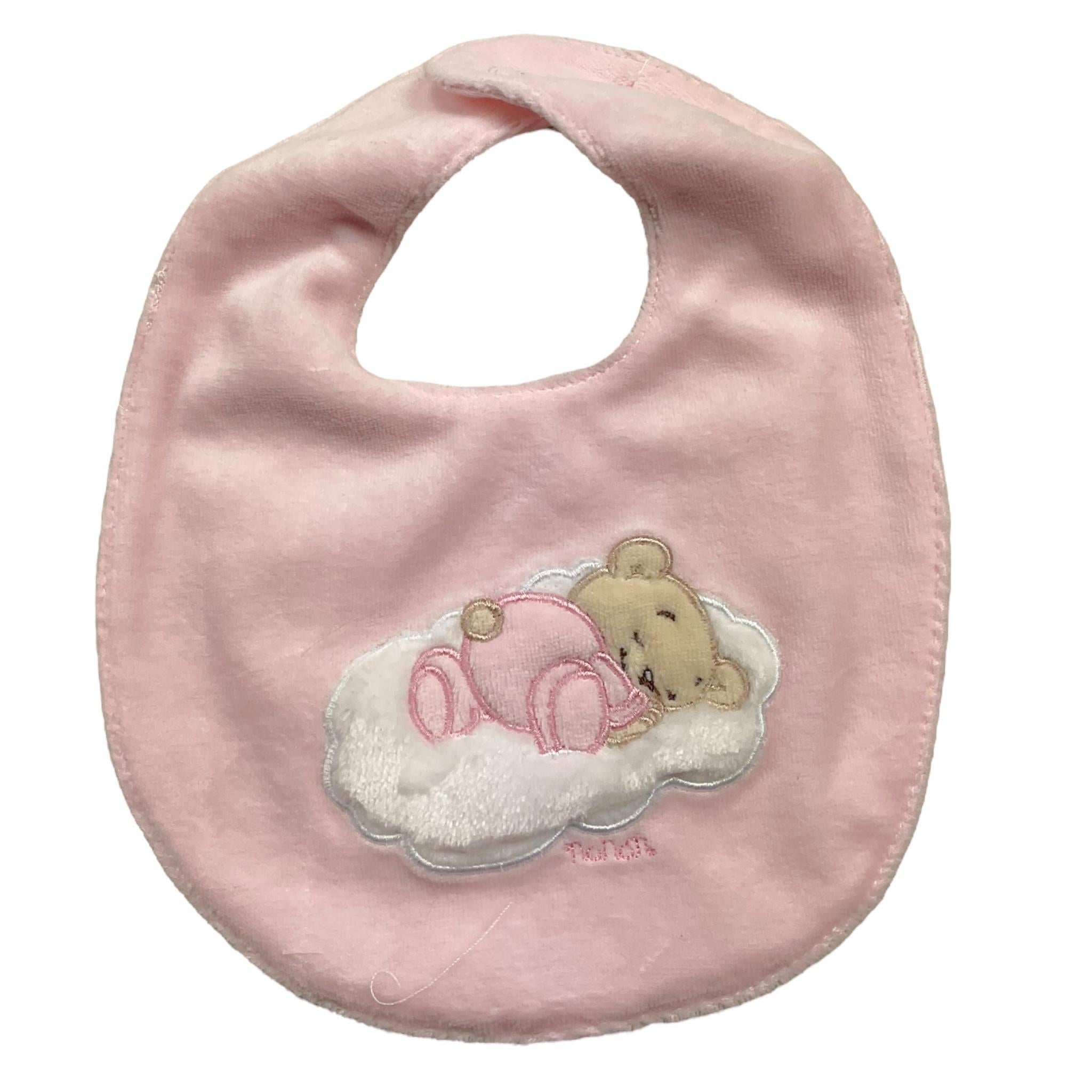 NANAN bavetta tinta unita con stampa Rosa per Neonata AI24005R ROSA NANAN 