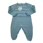 JULIANA tutina tinta unita con finti bottoni Azzurro per Neonato 24618 AZZURRO JULIANA 