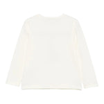 LIU JO shirt girocollo tinta unita con stampa brillantinata e fiocco Panna per Neonata KF4066J008N PANNA LIU JO 