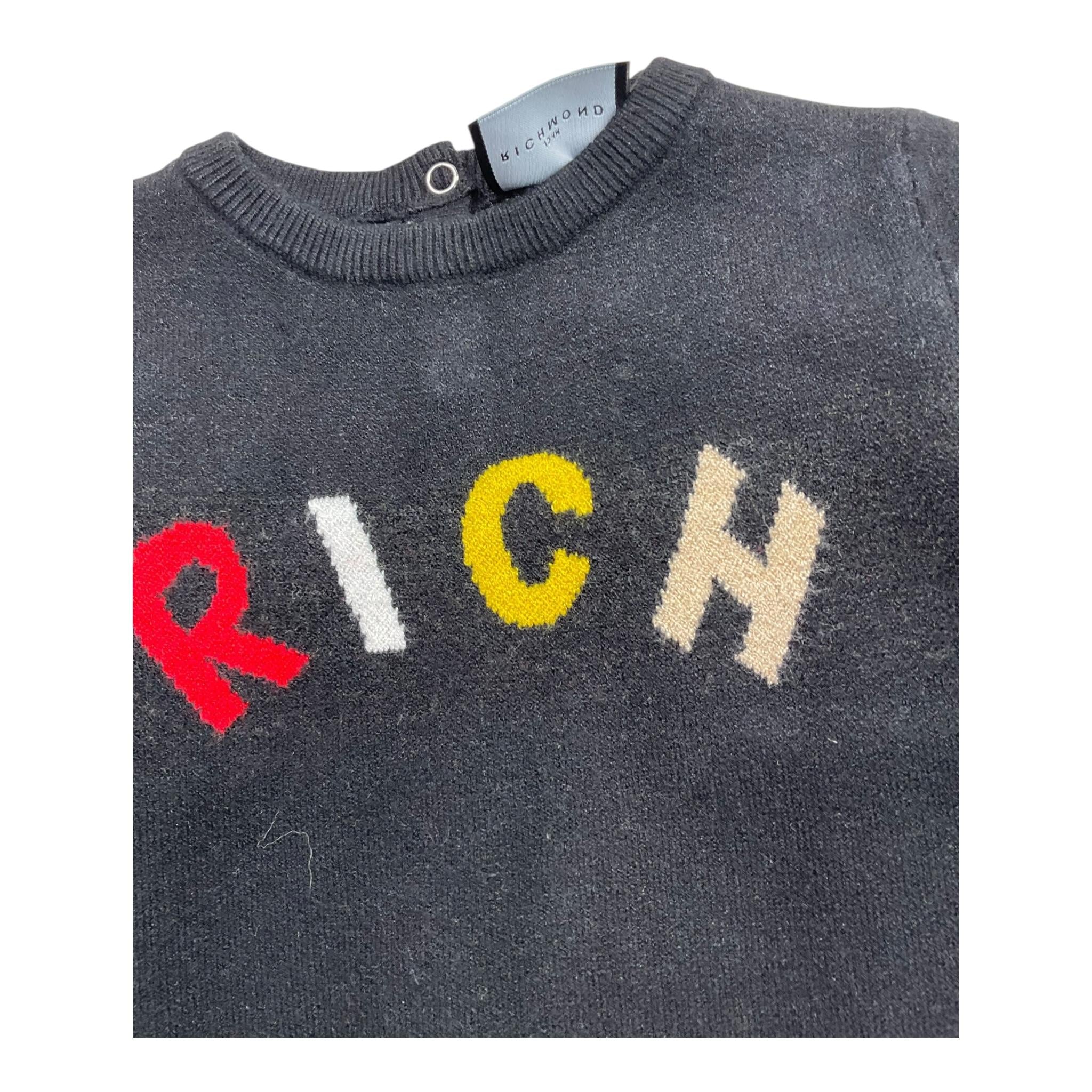 JOHN RICHMOND maglia tinta unita girocollo con stampa Nero per Neonato RIA24068MAX NERO JOHN RICHMOND 