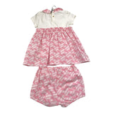 Versace Set Two-Tone Dress-Coulotte White/Pink For Baby Girl