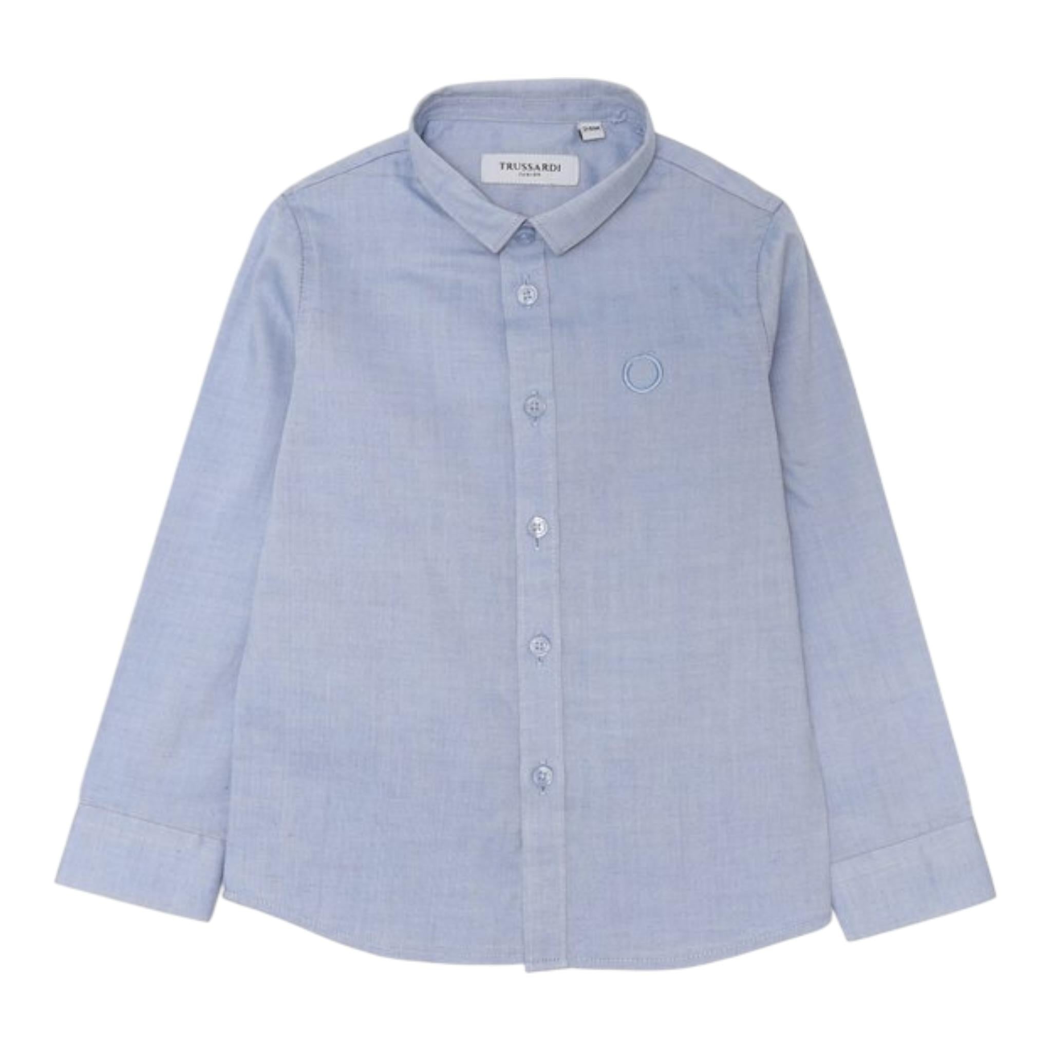 Trussardi Camicia Manica Lunga Tinta Unita per Neonato TIP25047CA AZZURRO TRUSSARDI 