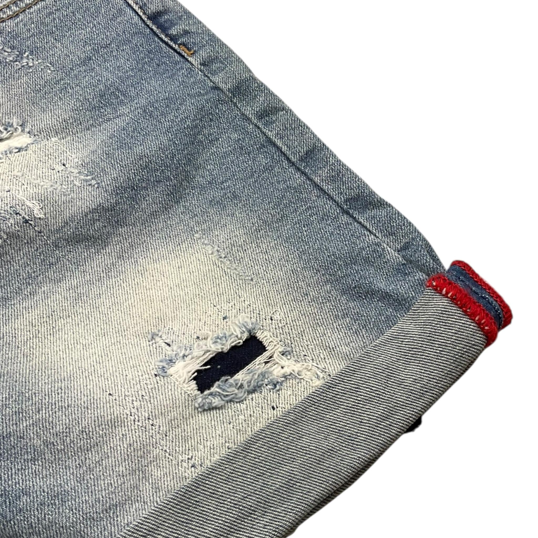 Icon Bermuda In Denim Tinta Unita con Girovita Regolabile per Bambino IBDS00452 AZZURRO ICON 