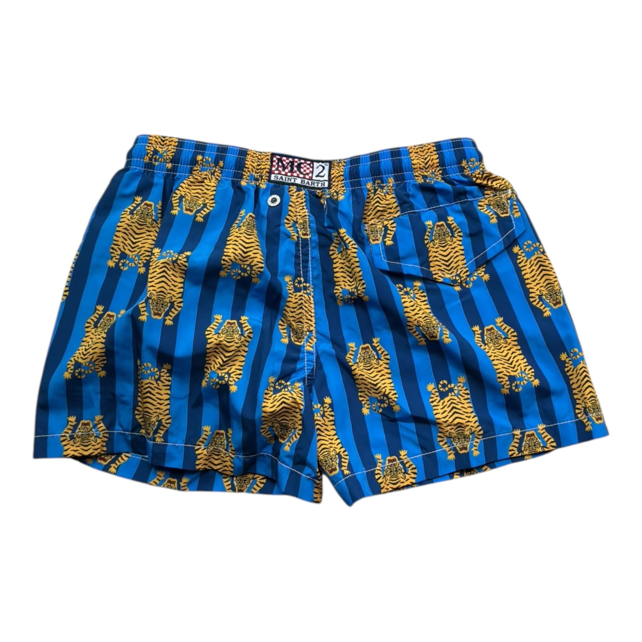 Saint Barth Costume Tinta Unita con Stampa per Bambino 01051L COBALTO SAINT BARTH 