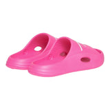 Diesel Solid Color Rubber Slipper With Neon Pink Logo For Girls