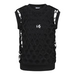 Dkny Canotta Tinta Unita Cont Trafori per Bambina D62317 NERO DKNY 