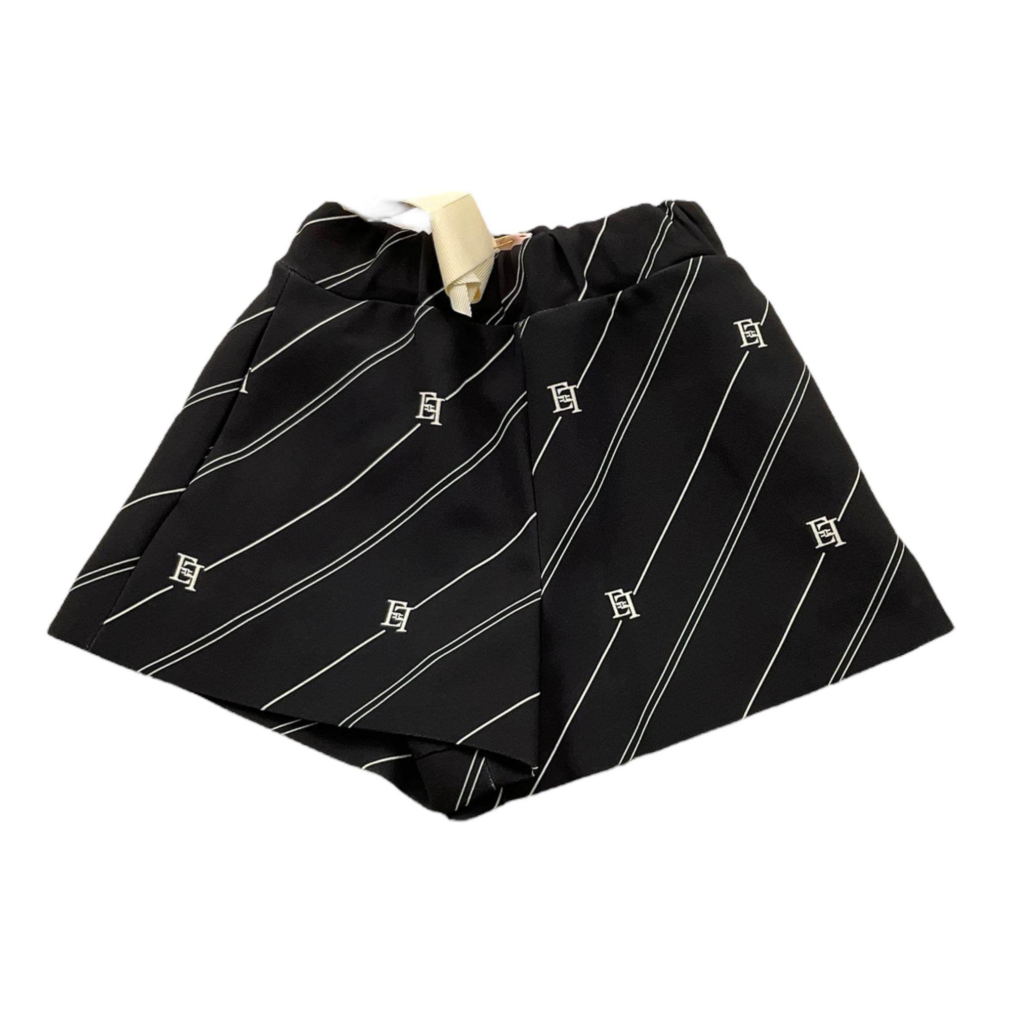 ELISABETTA FRANCHI short tinta unita con stampa logo Nero per Neonata EGBE020 NERO ELISABETTA FRANCHI 