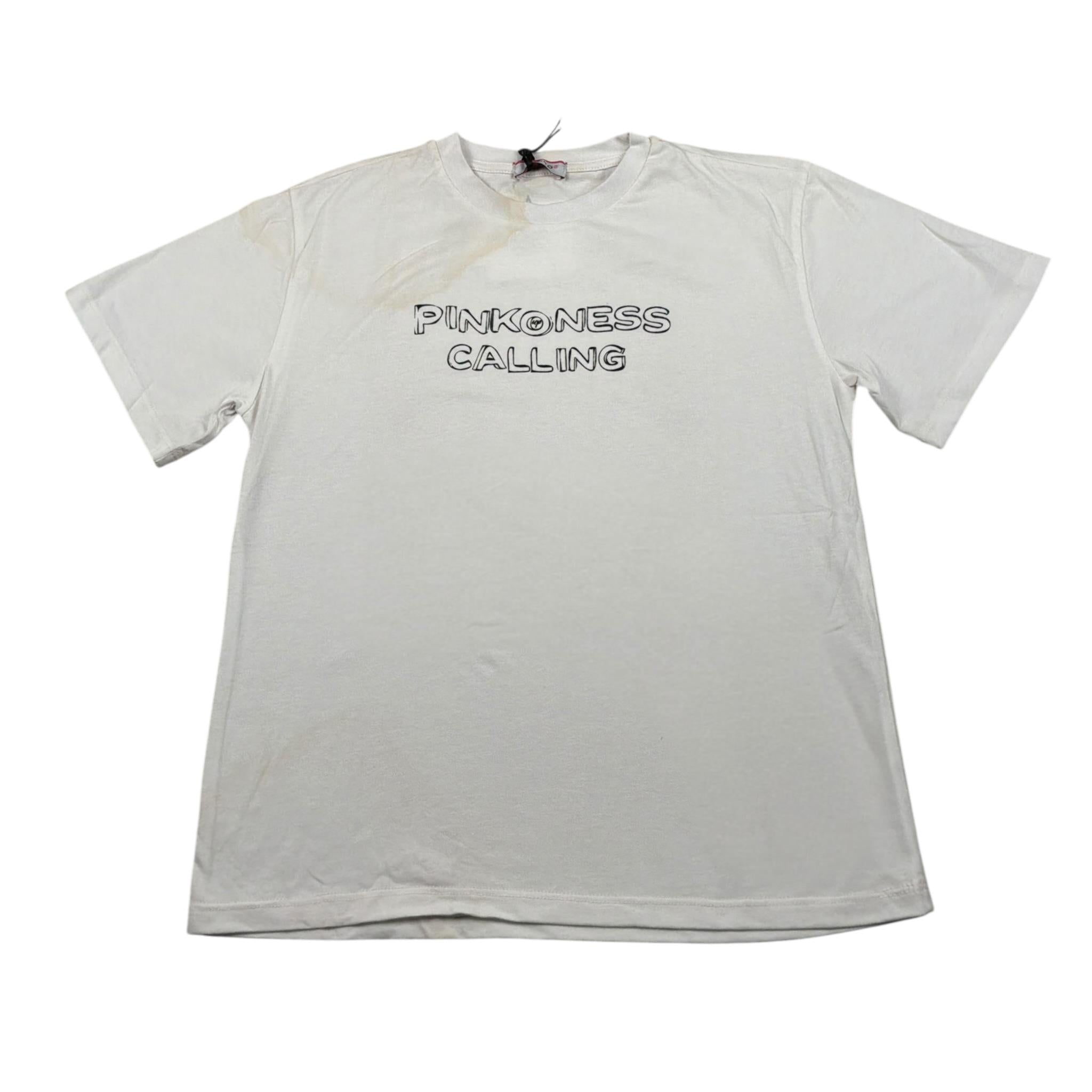 Pinko T-Shirt Girocollo tinta unita con Logo Bianco per Bambina 029830 BIANCO PINKO 