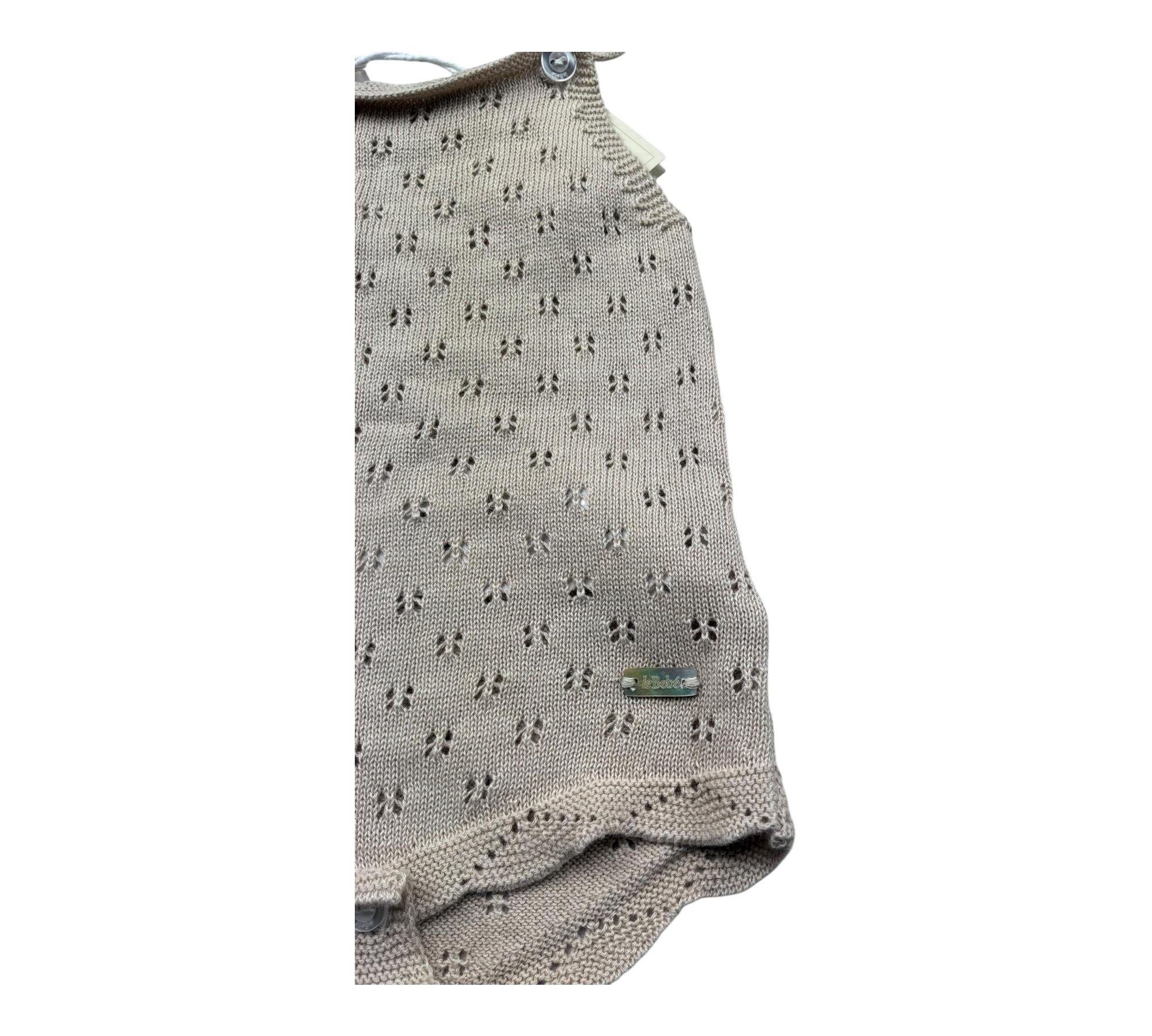 Le Bebe Pagliaccetto Tinta Unita Traforato per Neonata LBG6271 BEIGE LE BEBE 