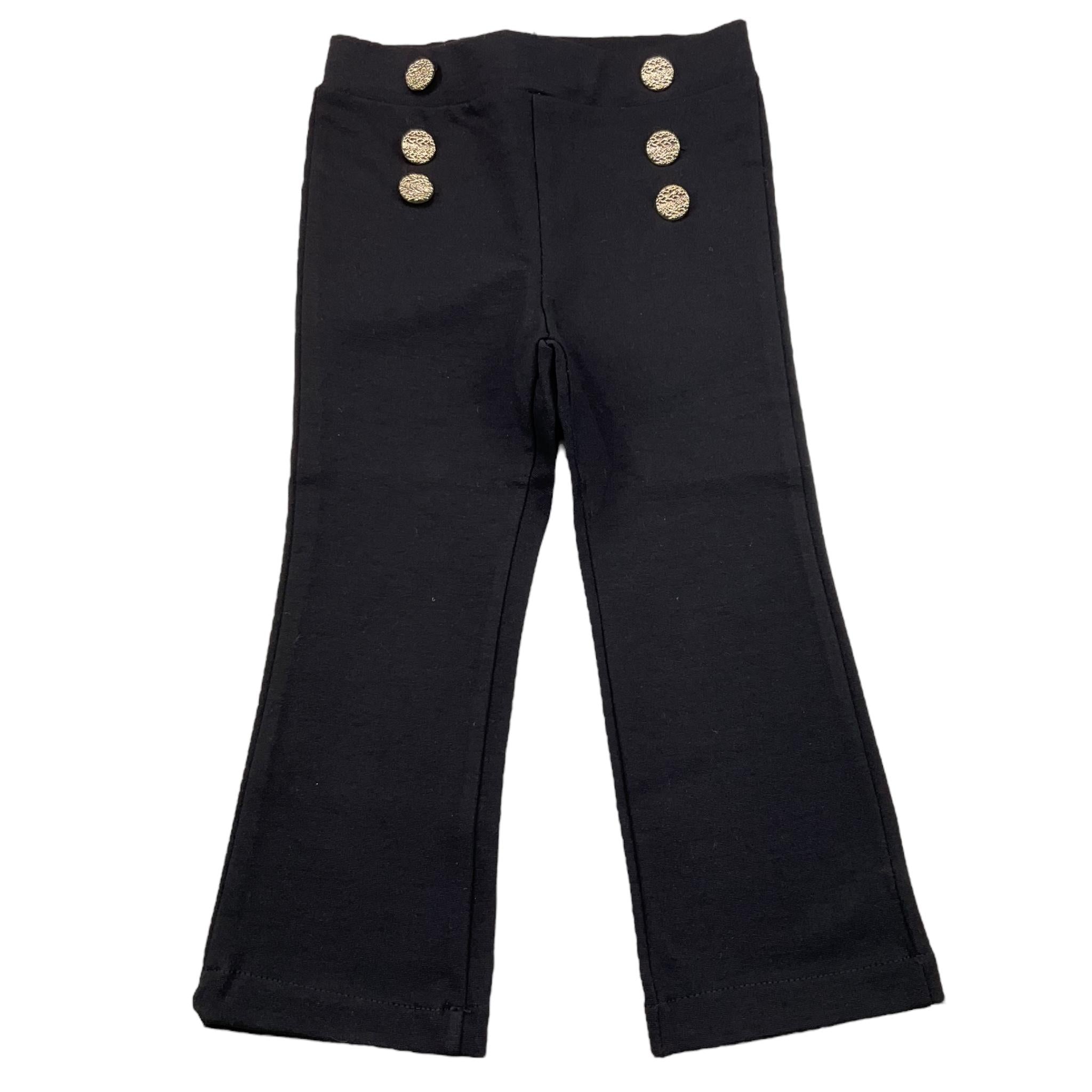 FUN & FUN pantalone zampa tinta unita con bottoni in contrasto Nero per Neonata FNPT00381 NERO FUN & FUN 