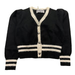 HATE LOVE cardigan tinta unita con righe in contrasto Nero per Bambina OJSW00346 NERO HATE LOVE 