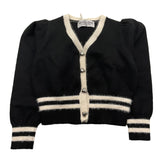 HATE LOVE cardigan tinta unita con righe in contrasto Nero per Bambina OJSW00346 NERO HATE LOVE 