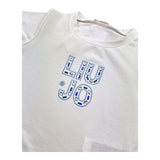 Liu Jo T-Shirt Girocollo Tinta Unita con Brillantini per Neonata KA5094NXX BIANCO LIU JO 