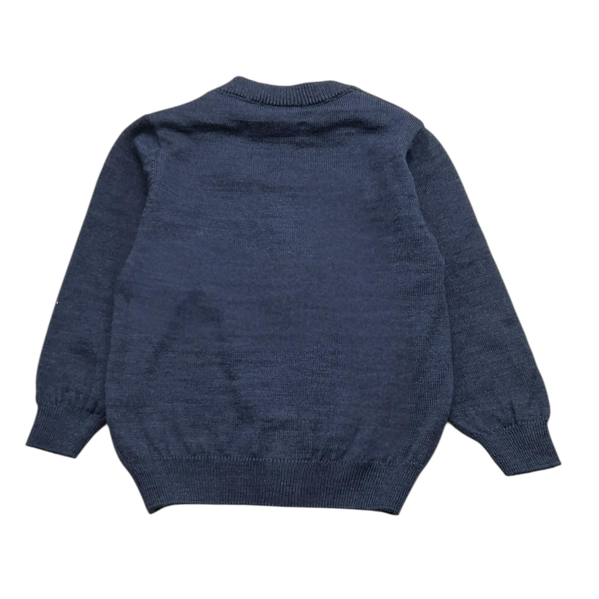 BARCELLINO cardigan tinta unita con logo Blu per Neonato 105205 BLU BARCELLINO 