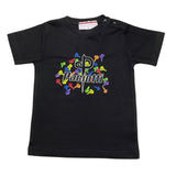Cesare Paciotti Solid Color Crew Neck T-Shirt With Black Logo Print For Newborns