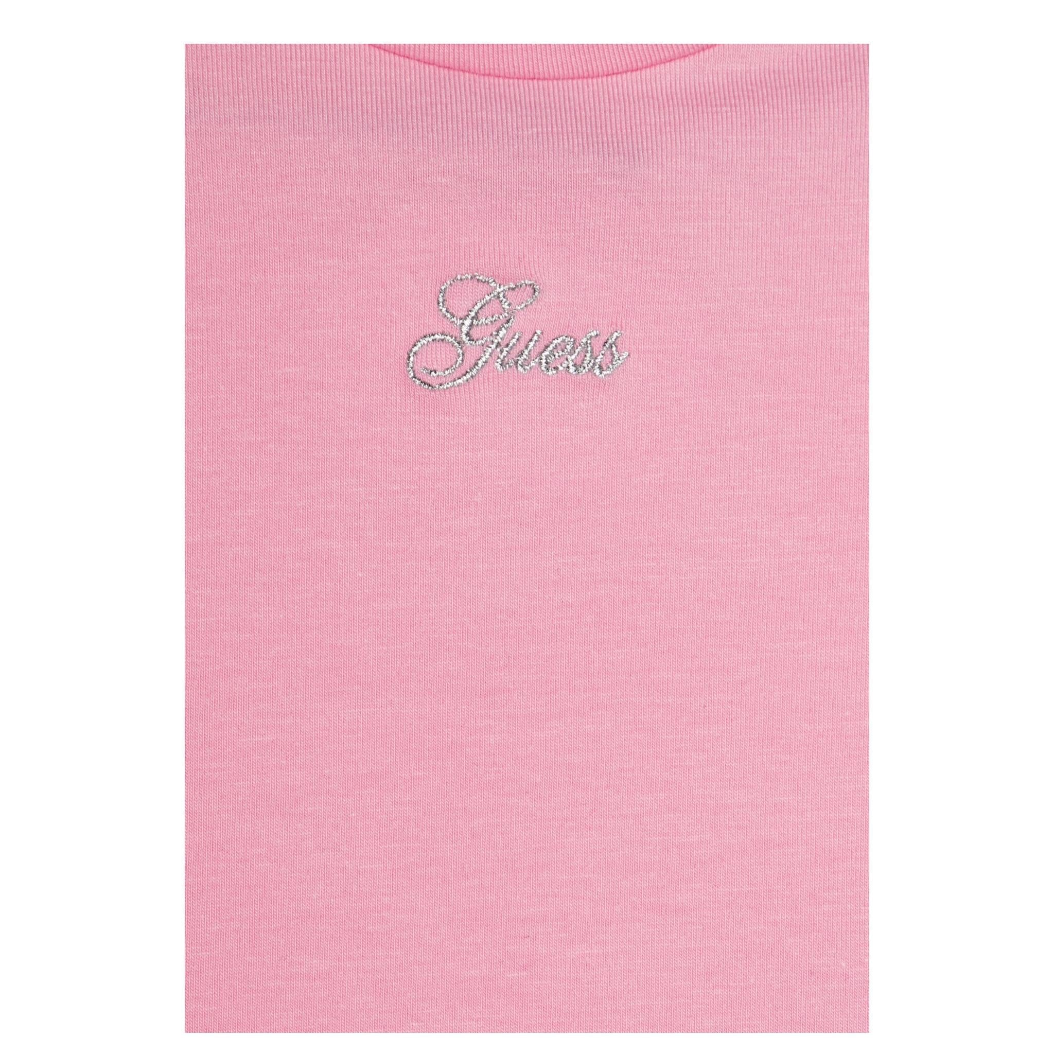 Guess T-Shirt Girocollo Tinta Unita con Logo per Neonata K5GI18K6YW4X ROSA GUESS 