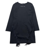 PATRIZIA PEPE abito manica lunga tinta unita con frange Nero per Bambina 7A0515 NERO PATRIZIA PEPE 