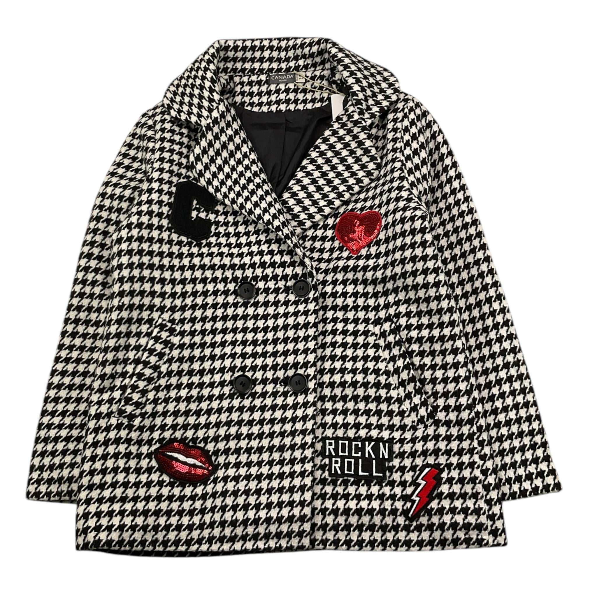 CANADA HOUSE cappotto stampa fantasia doppiopetto Bianco/nero per Bambina 24481411 BIANCO/NERO CANADA HOUSE 