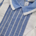 I Delfi Tutina Bicolore con Fantasia A Righe per Neonato 25P5270 BIANCO/AZZURRO I DELFI 