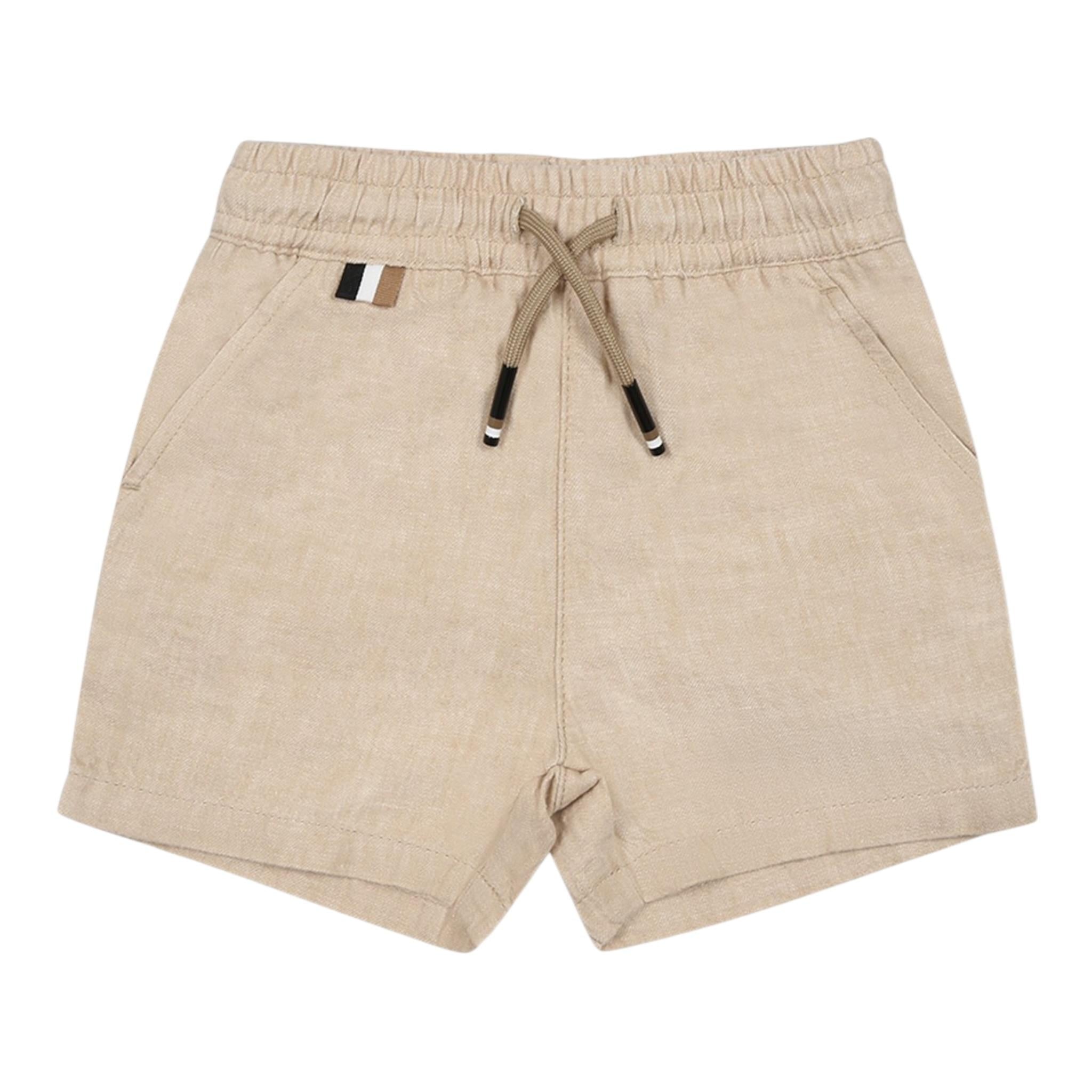 Boss Bermuda Tinta Unita con Elastico In Vita per Neonato J52082XXX BEIGE BOSS 