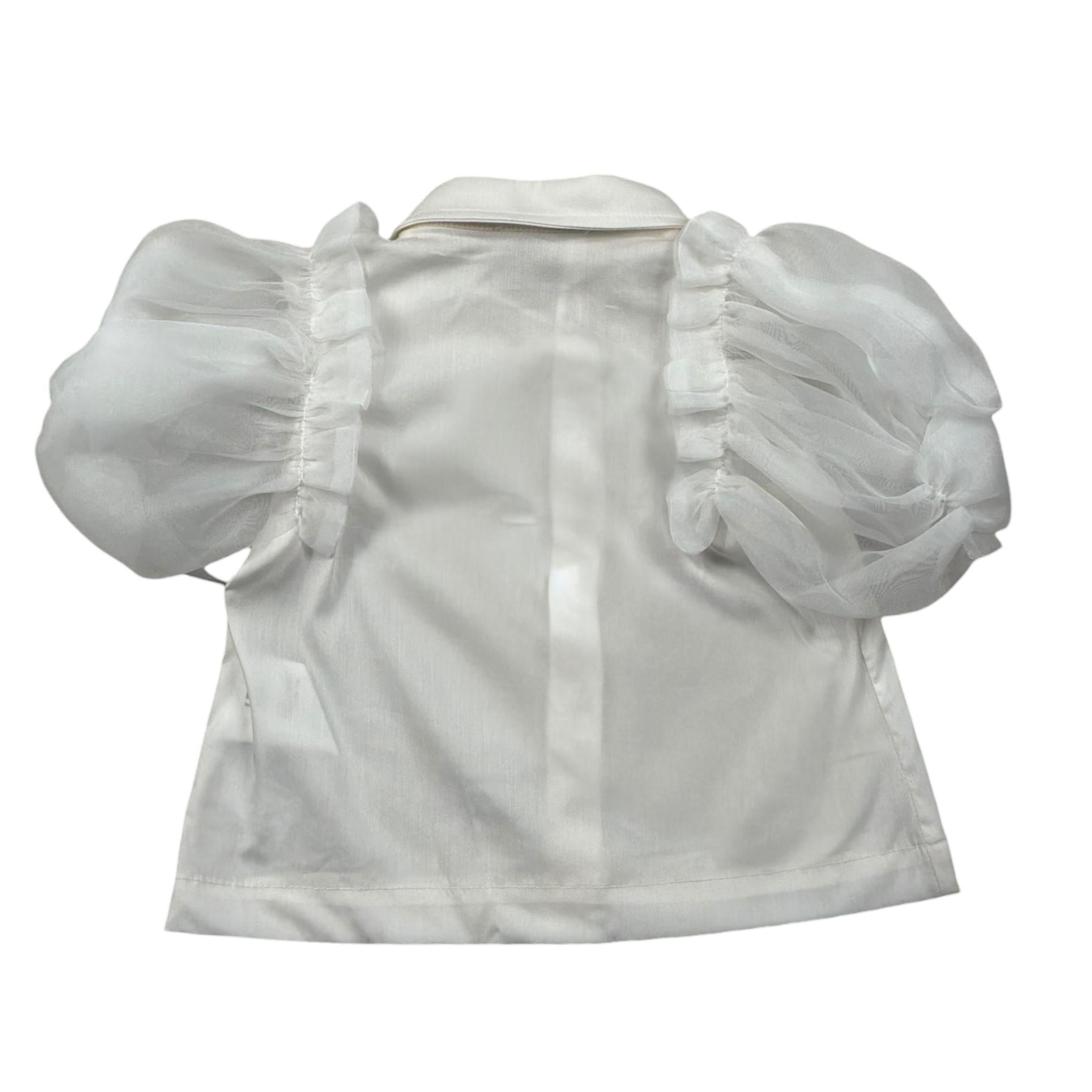 Miss Grant Camicia Mezza Manica Tinta Unita per Bambina MG1238J BIANCO MISS GRANT 