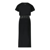 Patrizia Pepe Black Perforated Plain Dress For Girls