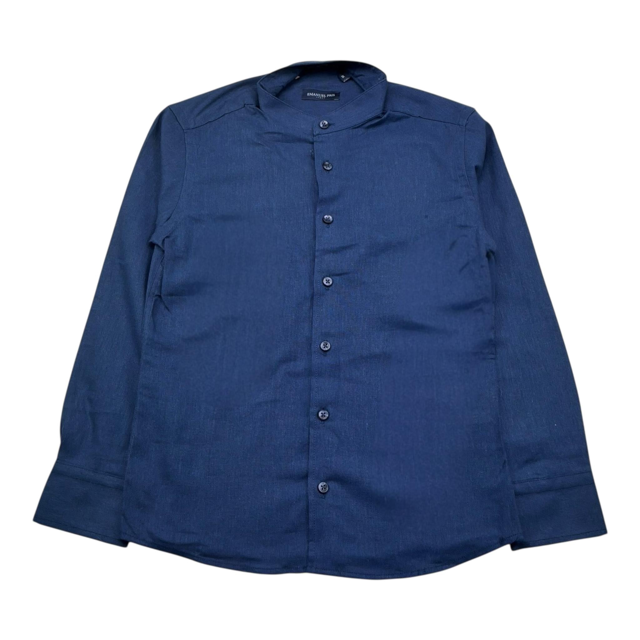 Emanuel Pris Camicia Manica Lunga Tinta Unita per Bambino ECM4170R BLU EMANUEL PRIS 