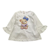 Monnalisa Shirt Girocollo Tinta Unita con Stampa per Neonata 39D611 BIANCO MONNALISA 