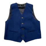 Never Too Solid Blue Waistcoat For Boys