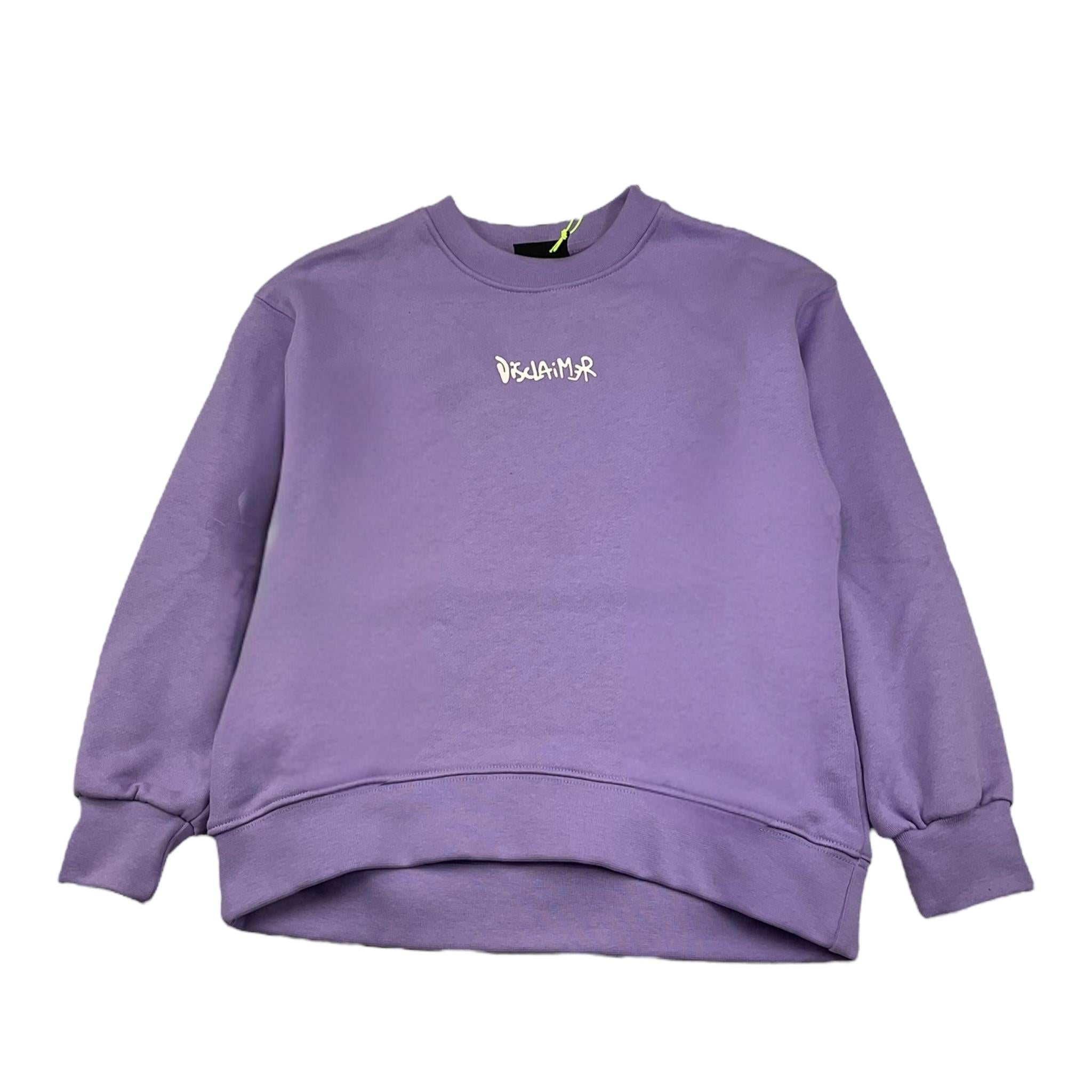 DISCLAIMER felpa girocollo tinta unita con stampa Viola per Bambina 24IDK58318 VIOLA DISCLAIMER 