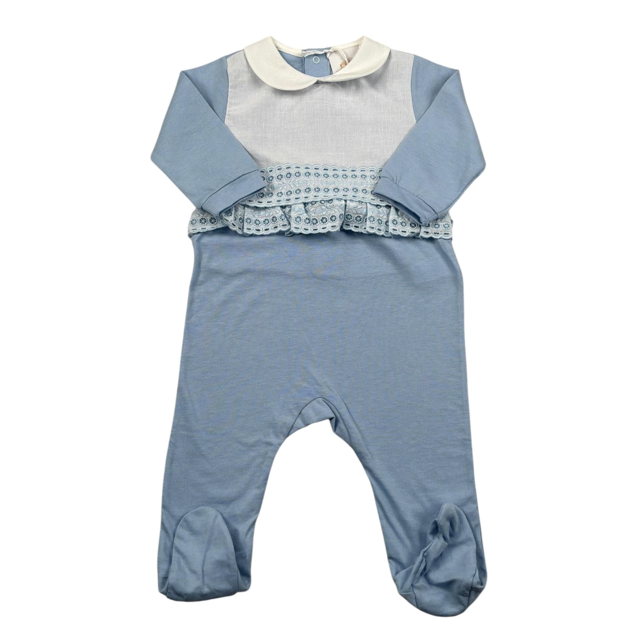 Dolcimonelli Tutita tinta unita con Ricami Azzurro per Neonata 436508008 AZZURRO DOLCIMONELLI 