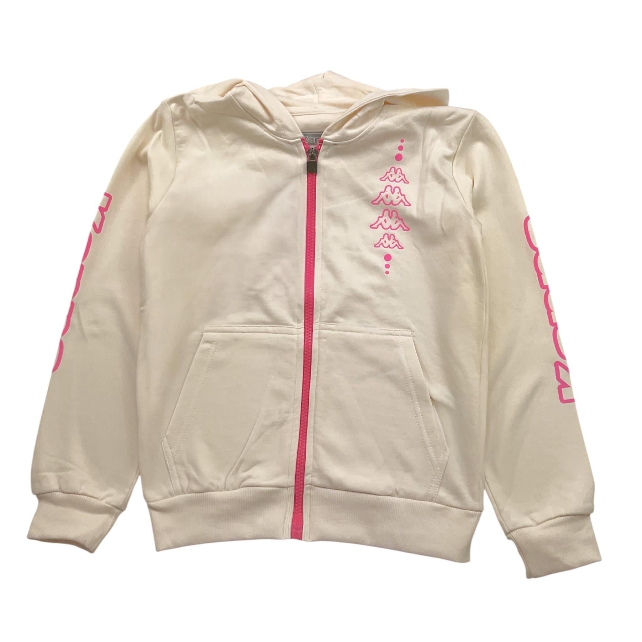 KAPPA felpa tinta unita con zip e cappuccio Panna per Bambina 381Z8JW PANNA KAPPA 