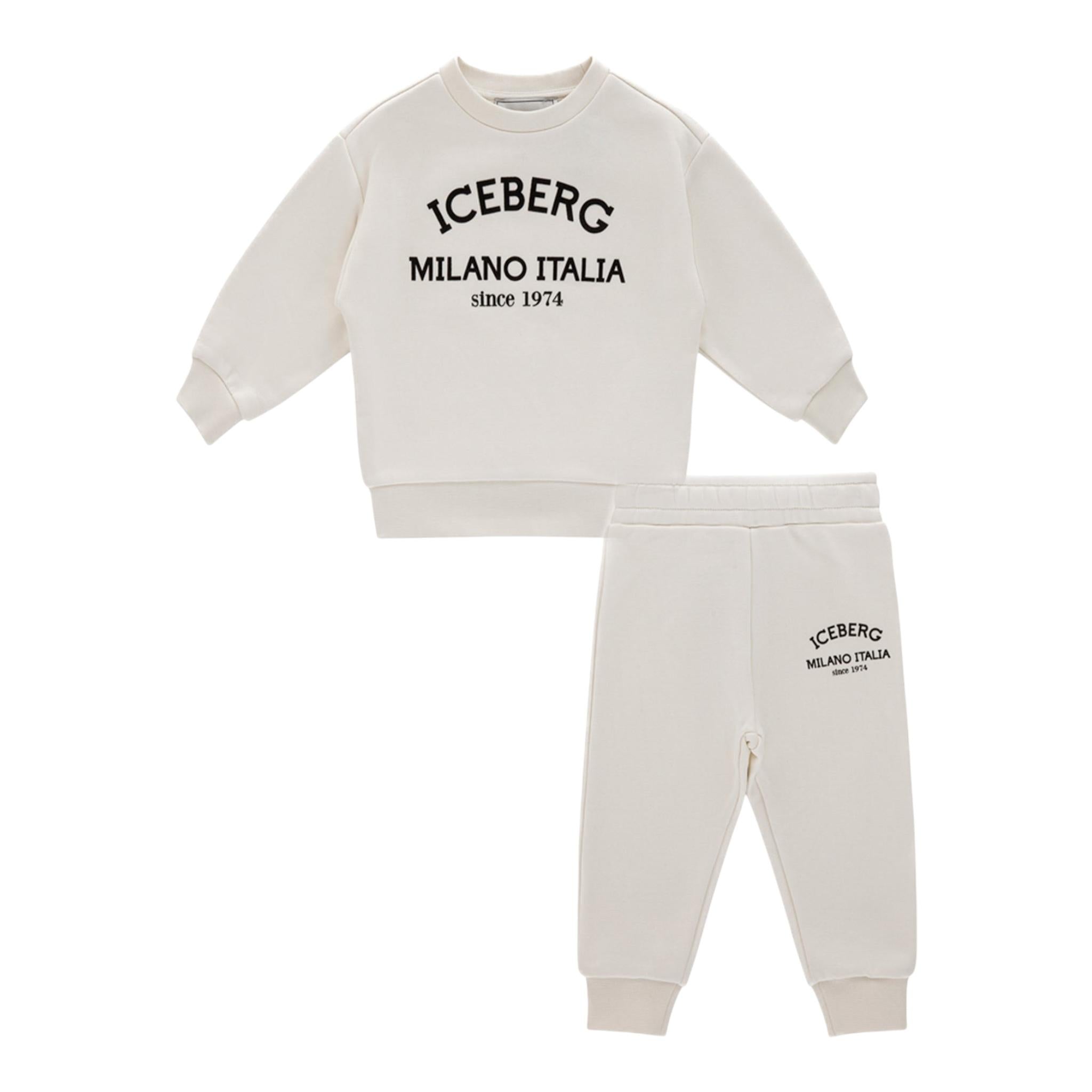 ICEBERG completo 2pz tinta unita felpa-pantalone Bianco per Neonato COMICE5300B BIANCO ICEBERG 
