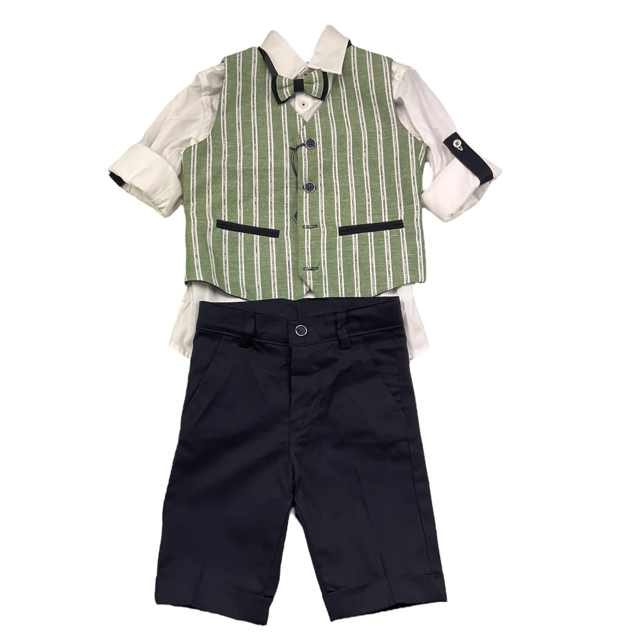 Mai'S Kids Completo 4 Pezzi Camicia-Papillon-Gilet-Pantalone per Bambino VASCO BLU MAI'S KIDS 