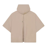 Chloe' Plain Zip Up Hooded Jacket Beige For Girls