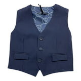 Daniele Alessandrini Solid Color Vest With Blue Buttons For Boys
