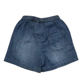 Mini Banda Short Denim Solid Color With Elastic Waist Blue For Baby Girl
