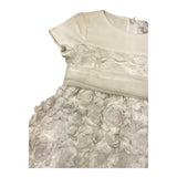 Baby A. Solid Color Half Sleeve Dress with White Appliques for Newborns