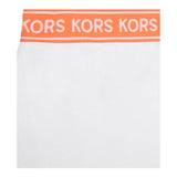 Michael Kors Solid Color Skirt With Logo Elastic Waist White For Girls
