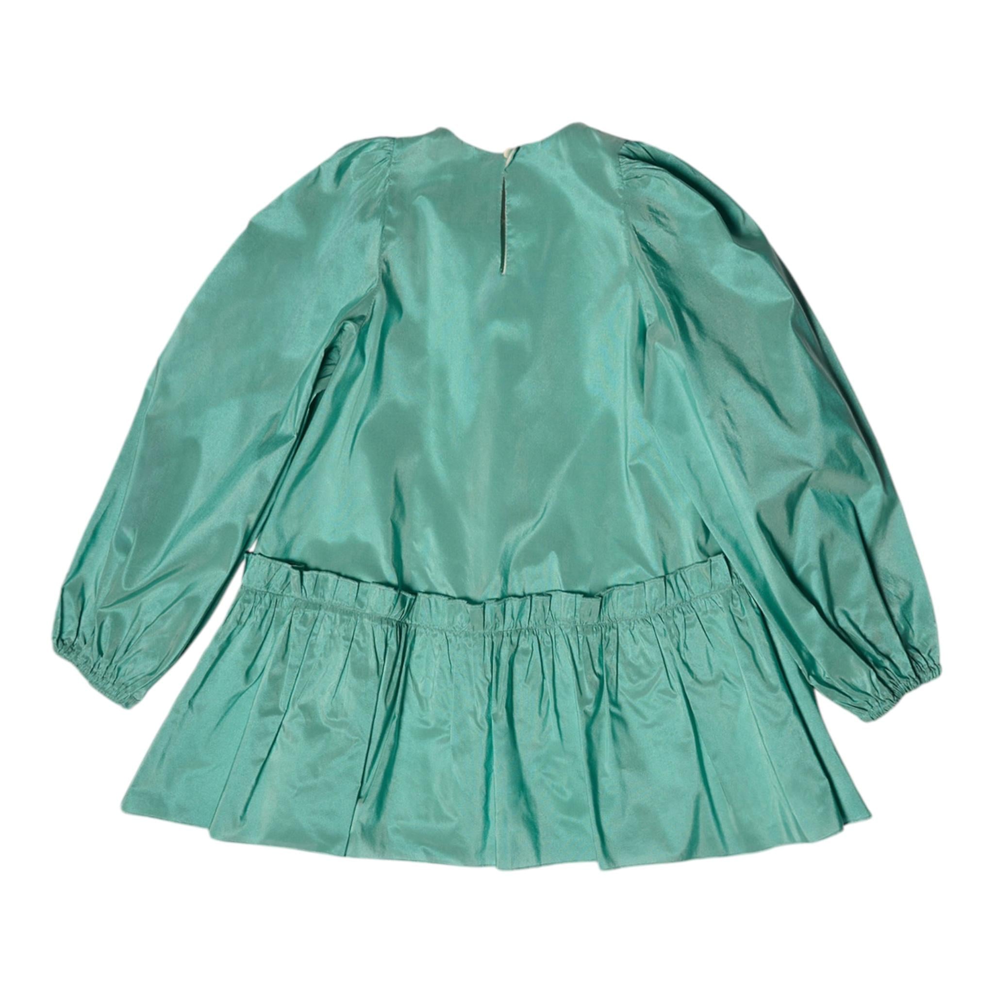 DOU DOU abito manica lunga tinta unita Verde acqua per Bambina DV1B00 VERDE ACQUA DOU DOU 