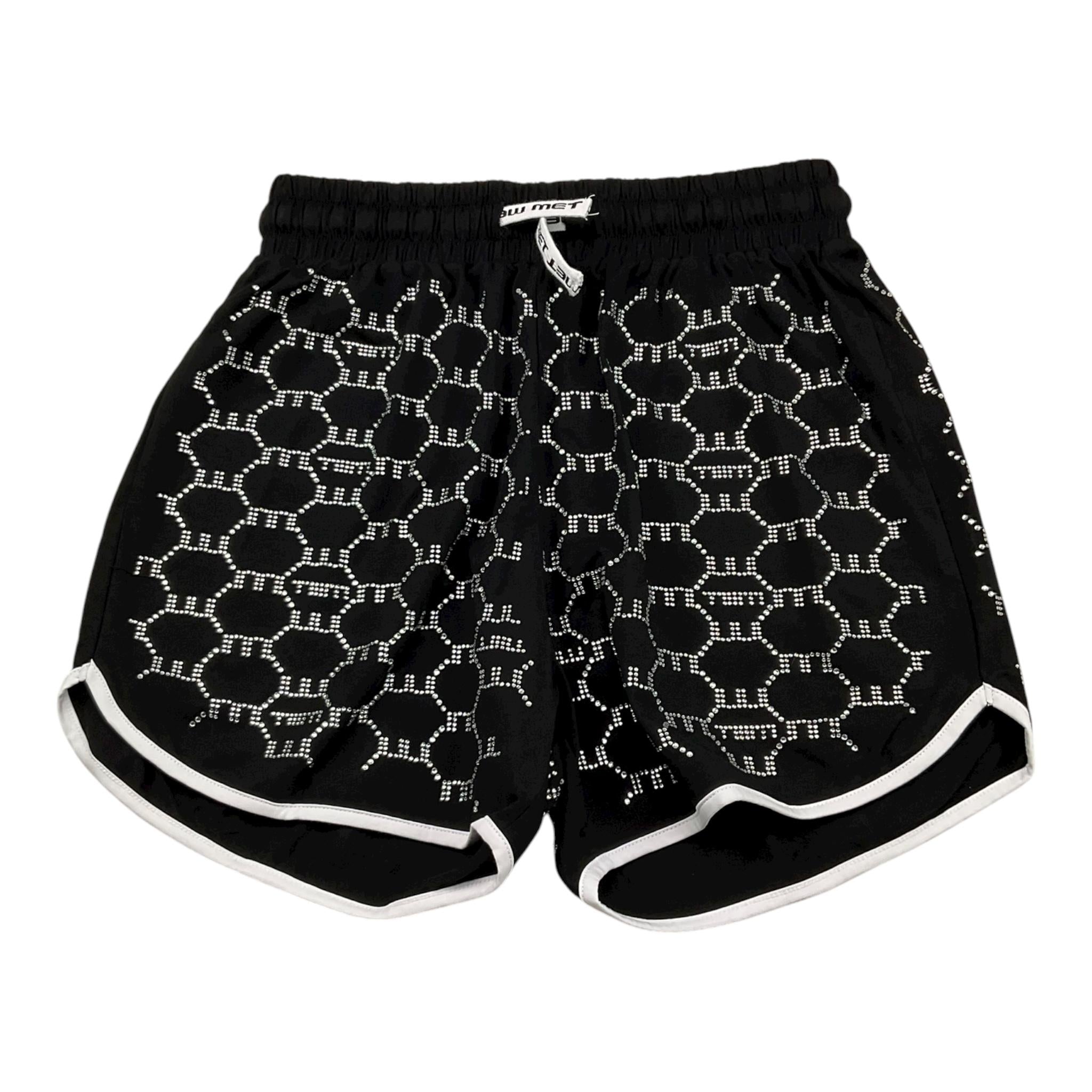 Met Short Tinta Unita con Brillantini per Bambina ME244 NERO MET 