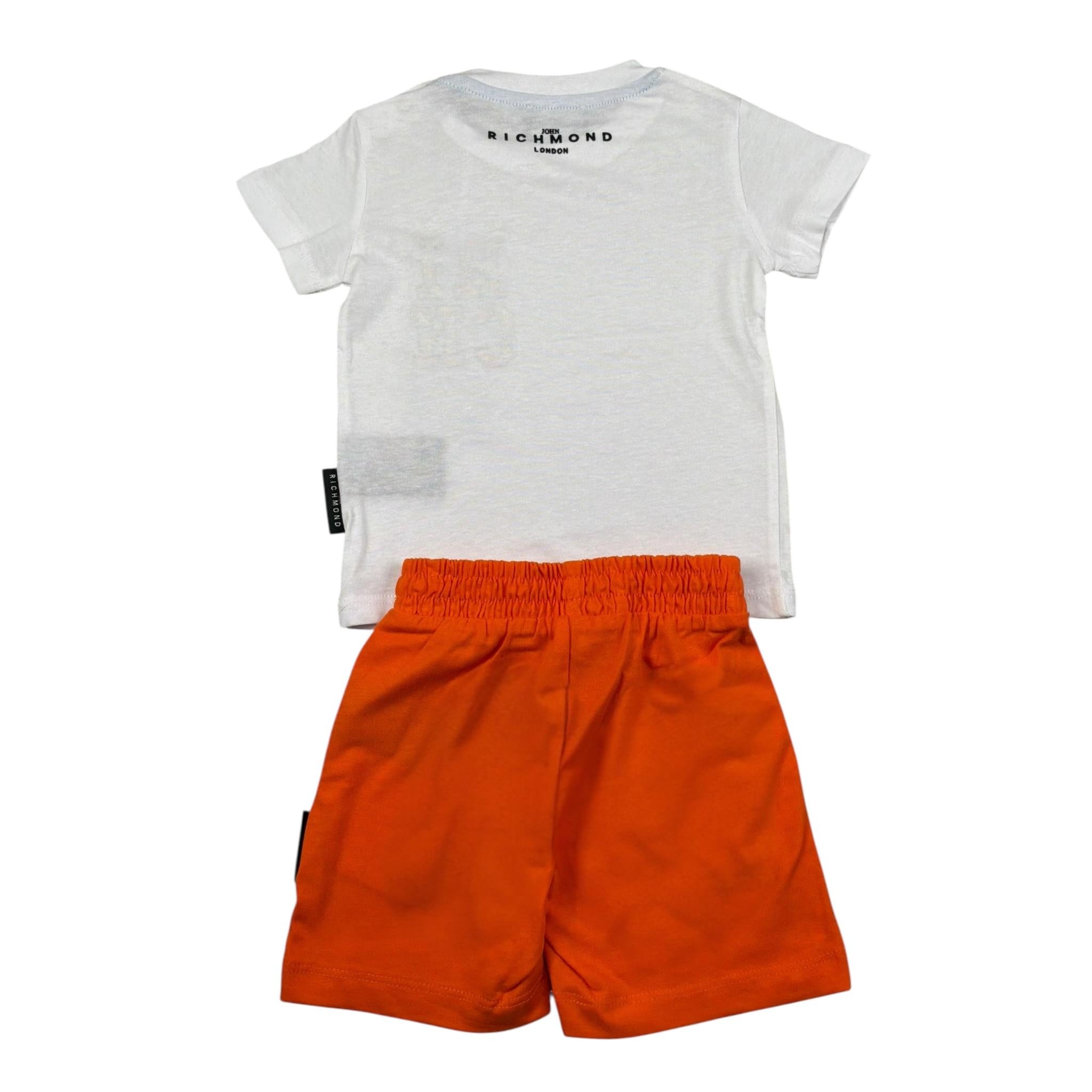 John Richmond Completo 2 Pezzi T-Shirt-Bermuda Bicolore per Neonata RIP25050CJX BIANCO/ARANCIONE JOHN RICHMOND 