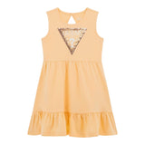 Guess Abito Giromanica Tinta Unita con Logo E Culotte per Neonata A5GK06K6YW4 ARANCIONE GUESS 