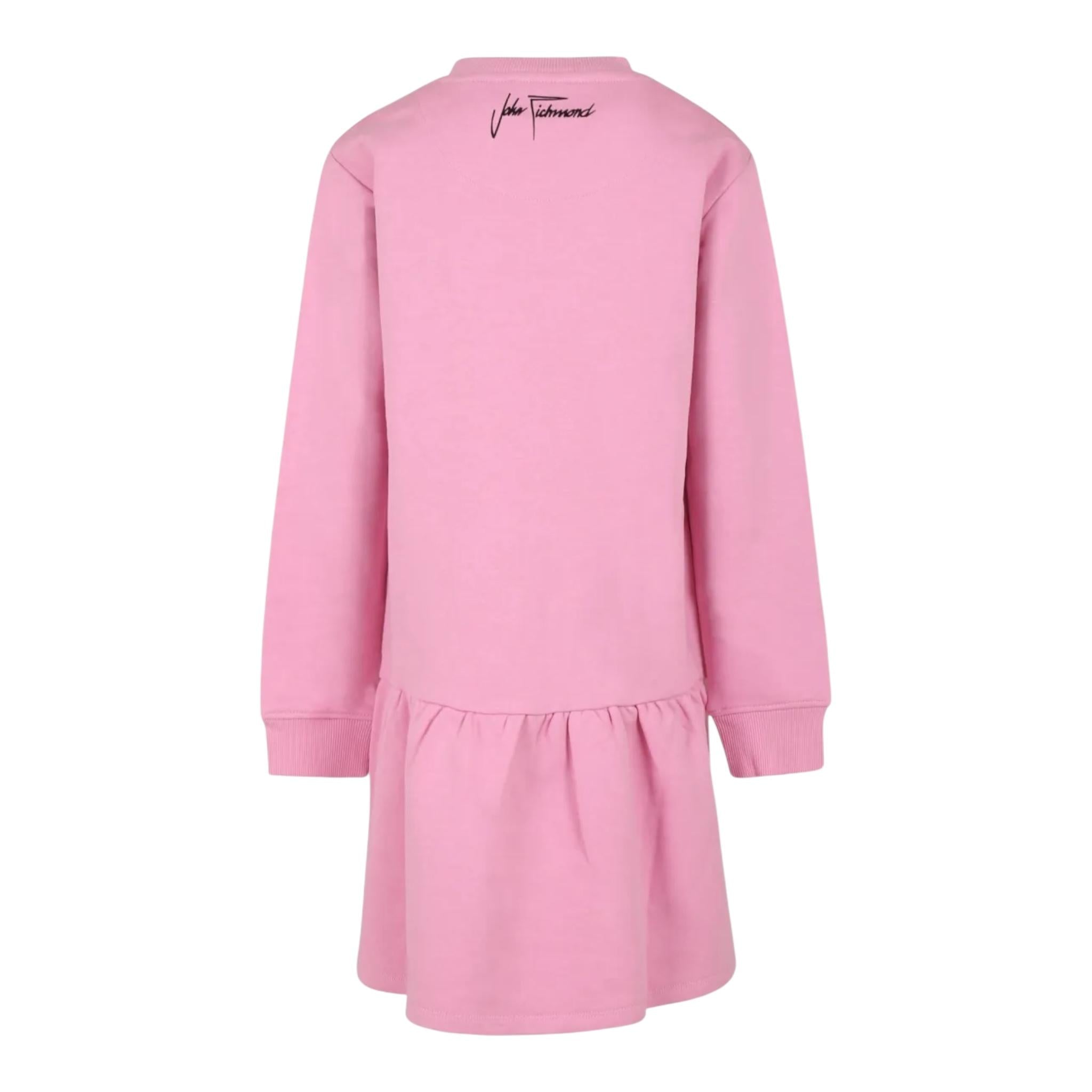 JOHN RICHMOND abito felpa girocollo tinta unita con logo Rosa per Bambina RGA24054VE ROSA JOHN RICHMOND 
