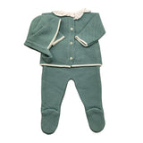 VALENTINA BEBES completo 3 pezzi maglia-ghettina-cappello Verde per Neonata HOW27 VERDE VALENTINA BEBES 