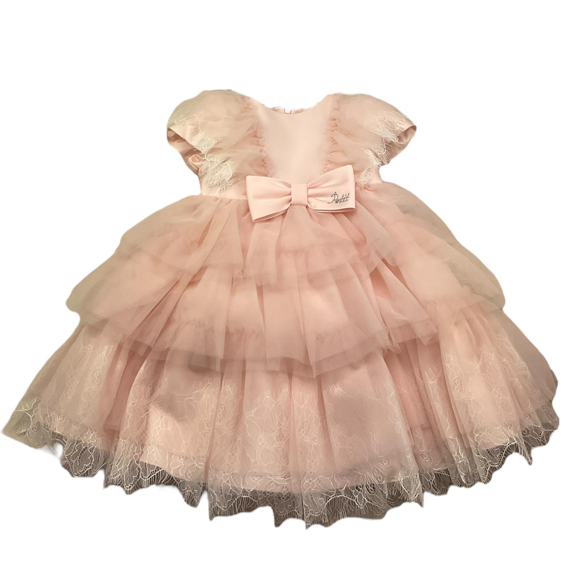 Petit Abito Cerimonia Tinta Unita Mezza Manica per Neonata 2015432 ROSA PETIT 