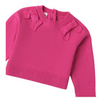 I DO maglia girocollo tinta unita con fiocco Fuxia per Bambina 4A558 FUXIA I DO 